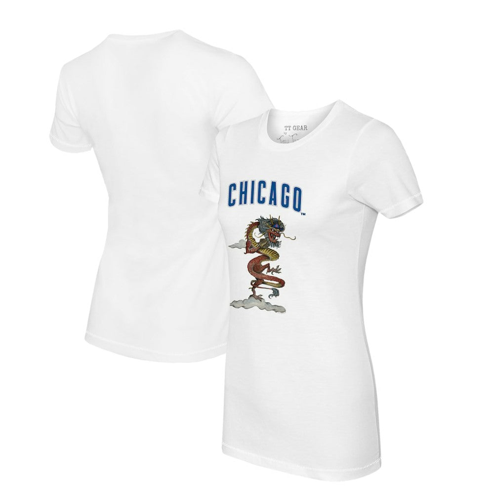 Chicago Cubs Tiny Turnip Women's 2024 Year of the Dragon T-Shirt - White - MLB on Sale