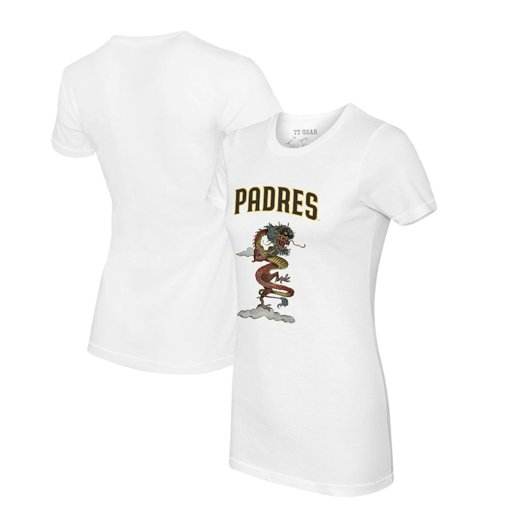 San Diego Padres Tiny Turnip Women's 2024 Year of the Dragon T-Shirt - White - MLB Discount