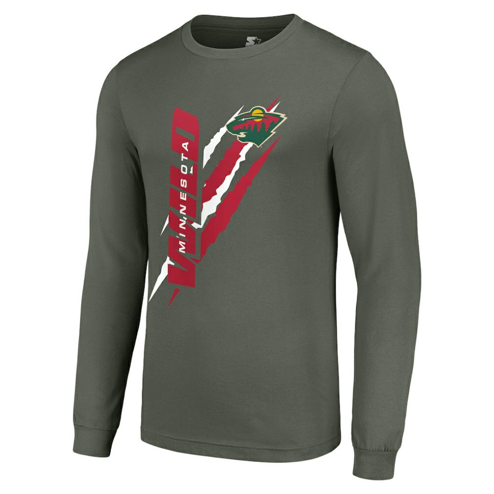 Minnesota Wild Starter Color Scratch Long-Sleeve T-Shirt - Green - NHL 201074615