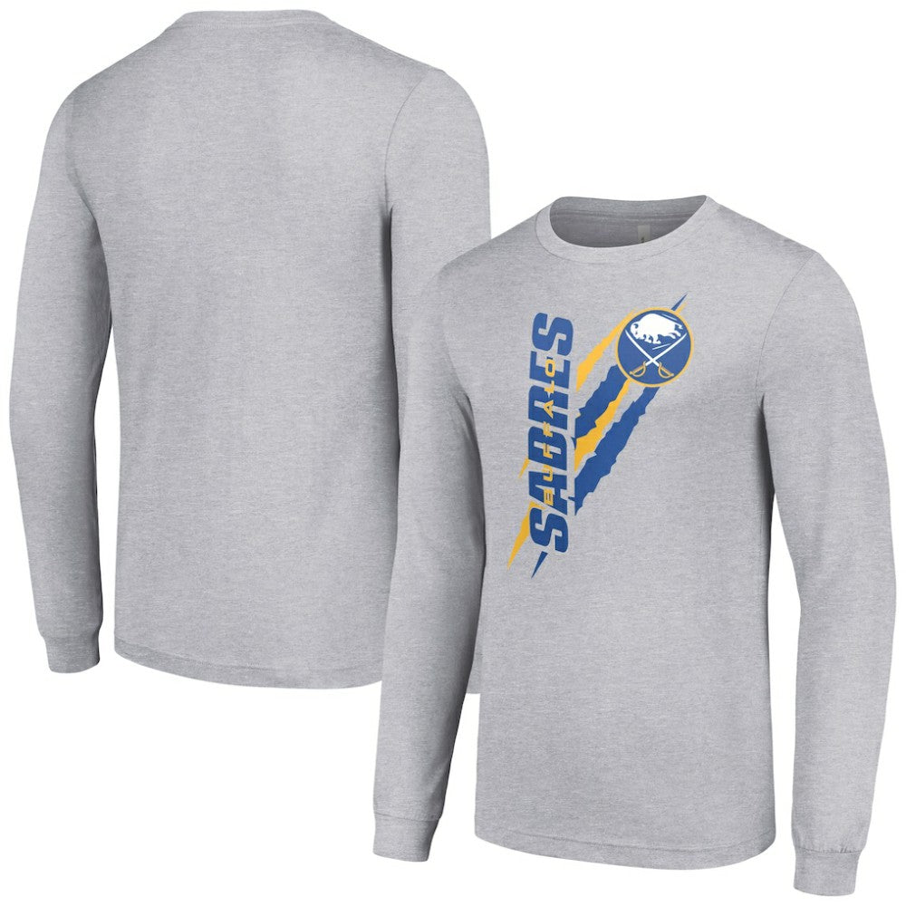 Buffalo Sabres Starter Color Scratch Long-Sleeve T-Shirt - Heather Gray - NHL 201074618