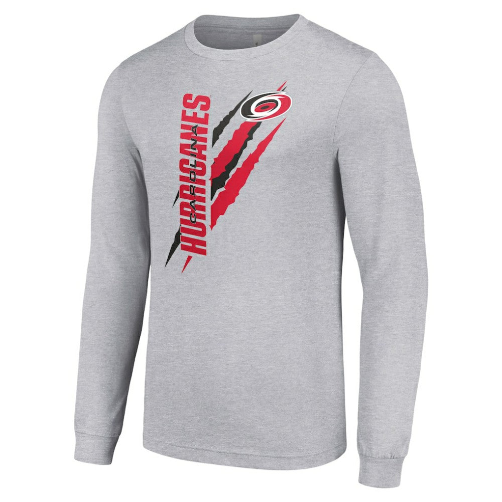 Carolina Hurricanes Starter Color Scratch Long-Sleeve T-Shirt - Heather Gray - NHL 201074621