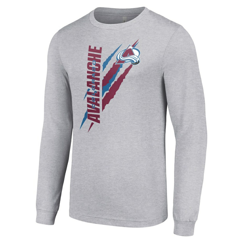 Colorado Avalanche Starter Color Scratch Long-Sleeve T-Shirt - Heather Gray - NHL 201074623
