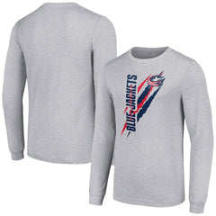 Columbus Blue Jackets Starter Color Scratch Long-Sleeve T-Shirt - Heather Gray - NHL 201074624