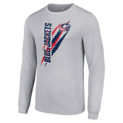 Columbus Blue Jackets Starter Color Scratch Long-Sleeve T-Shirt - Heather Gray - NHL 201074624