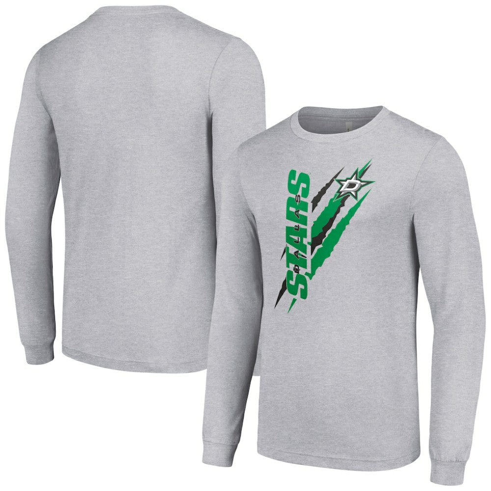 Dallas Stars Starter Color Scratch Long-Sleeve T-Shirt - Heather Gray - NHL 201074625