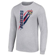 Florida Panthers Starter Color Scratch Long-Sleeve T-Shirt - Heather Gray - NHL 201074628