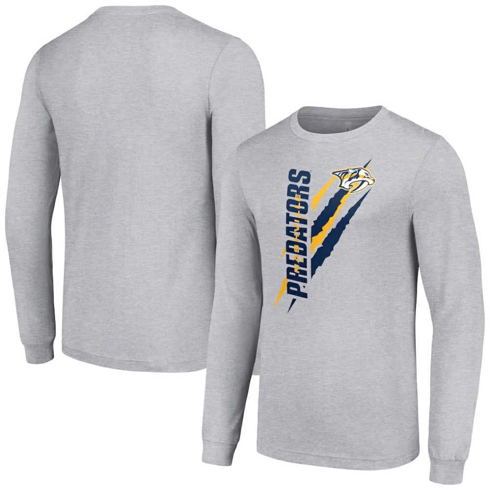 Nashville Predators Starter Color Scratch Long-Sleeve T-Shirt - Heather Gray - NHL 201074632