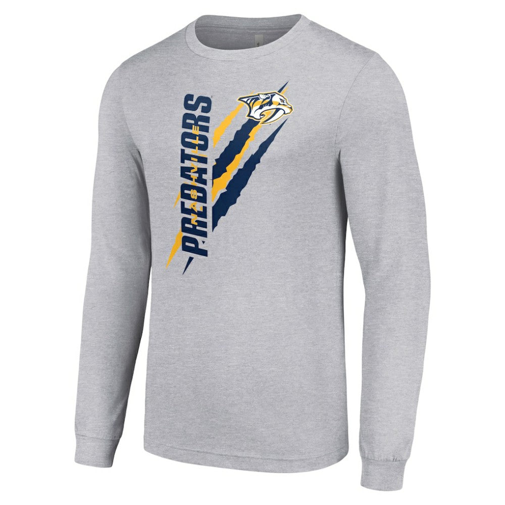 Nashville Predators Starter Color Scratch Long-Sleeve T-Shirt - Heather Gray - NHL 201074632