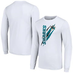 San Jose Sharks Starter Color Scratch Long-Sleeve T-Shirt - White - NHL 201074637