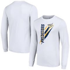 Nashville Predators Starter Color Scratch Long-Sleeve T-Shirt - White - NHL 201074641