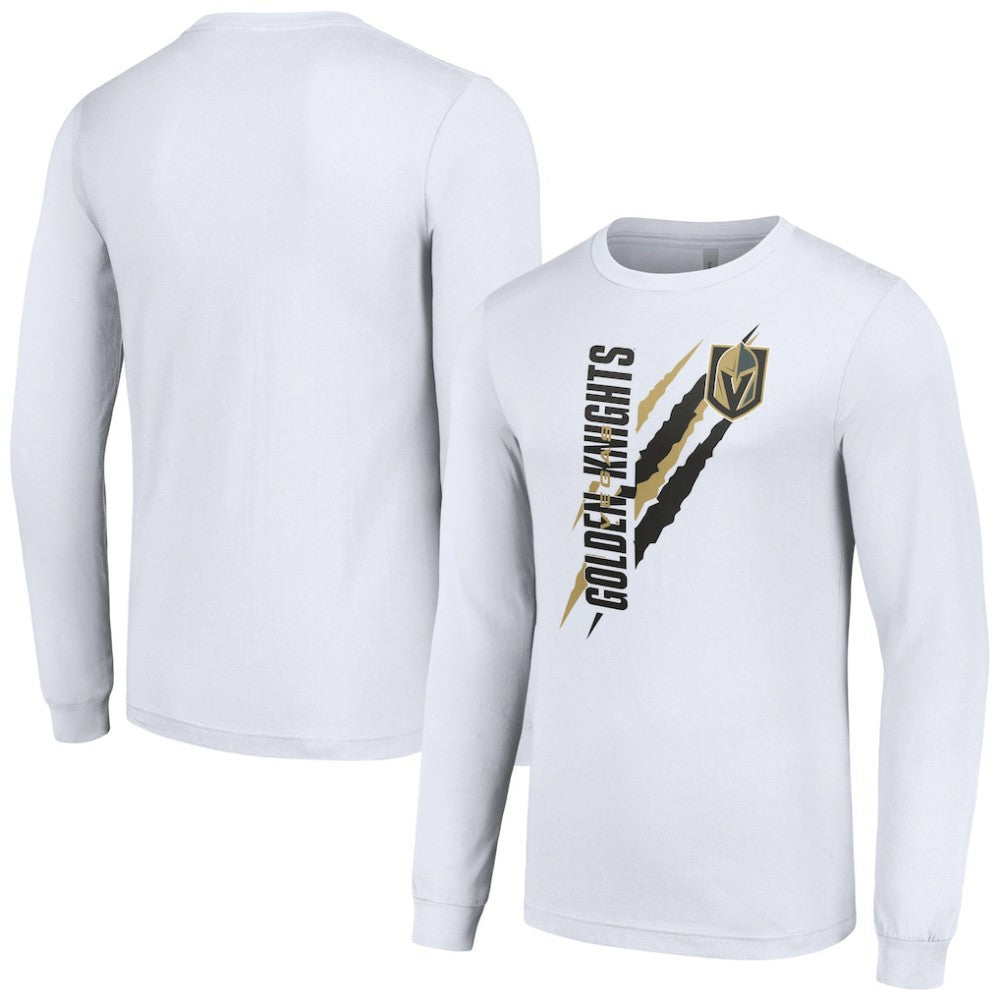 Vegas Golden Knights Starter Color Scratch Long-Sleeve T-Shirt - White - NHL 201074650