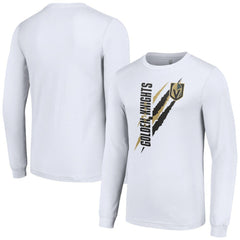 Vegas Golden Knights Starter Color Scratch Long-Sleeve T-Shirt - White - NHL 201074650