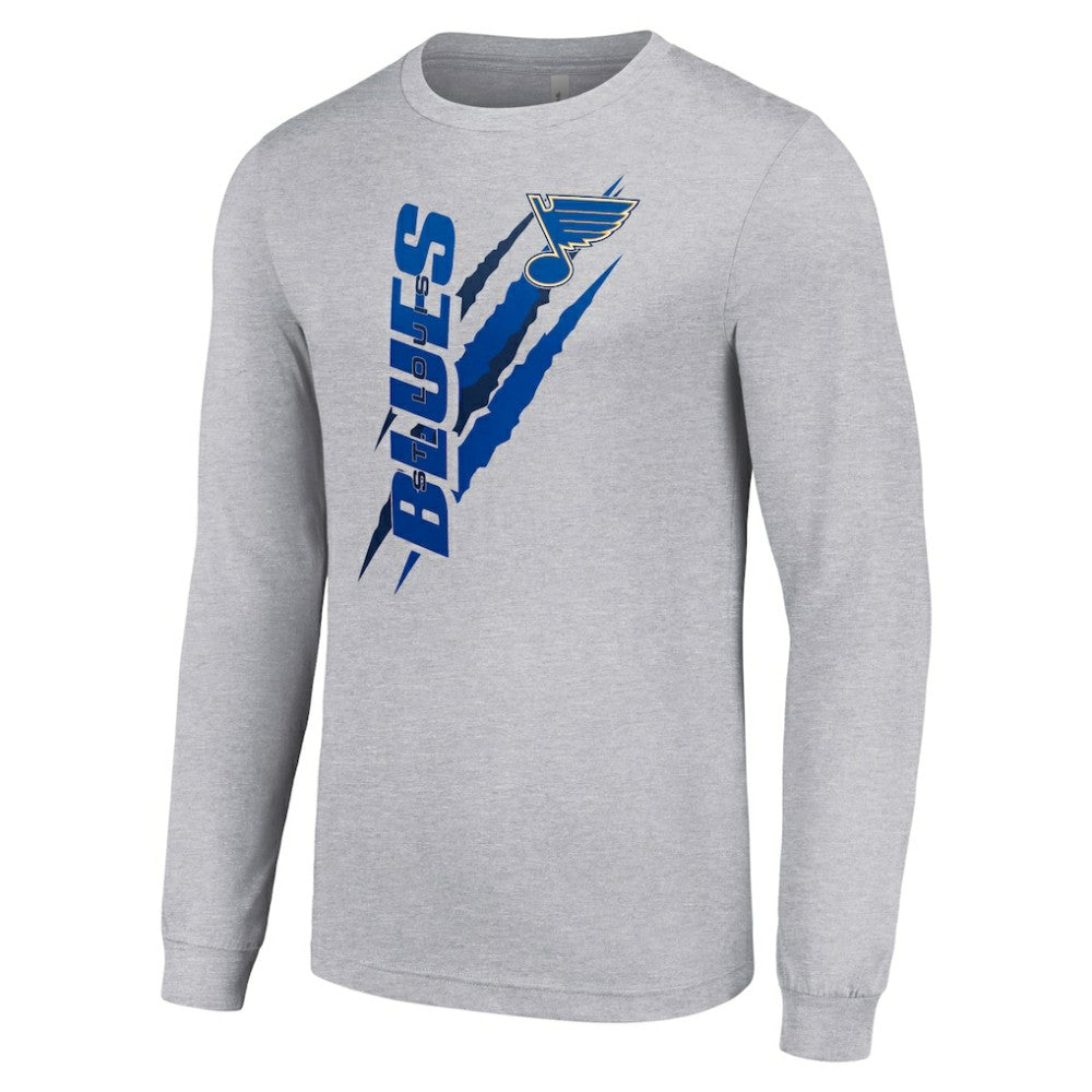 St. Louis Blues Starter Color Scratch Long-Sleeve T-Shirt - Heather Gray - NHL 201074651
