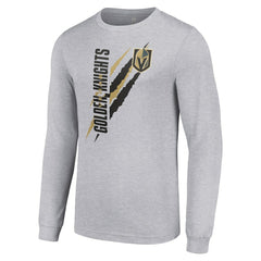 Vegas Golden Knights Starter Color Scratch Long-Sleeve T-Shirt - Heather Gray - NHL 201074659