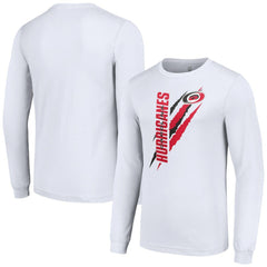 Carolina Hurricanes Starter Color Scratch Long-Sleeve T-Shirt - White - NHL 201074661