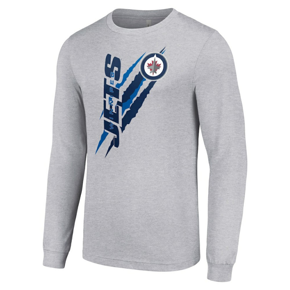 Winnipeg Jets Starter Color Scratch Long-Sleeve T-Shirt - Heather Gray - NHL 201074667