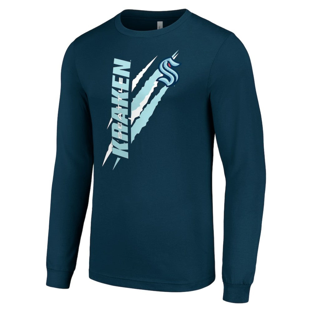 Seattle Kraken Starter Color Scratch Long-Sleeve T-Shirt - Deep Sea Blue - NHL 201074668