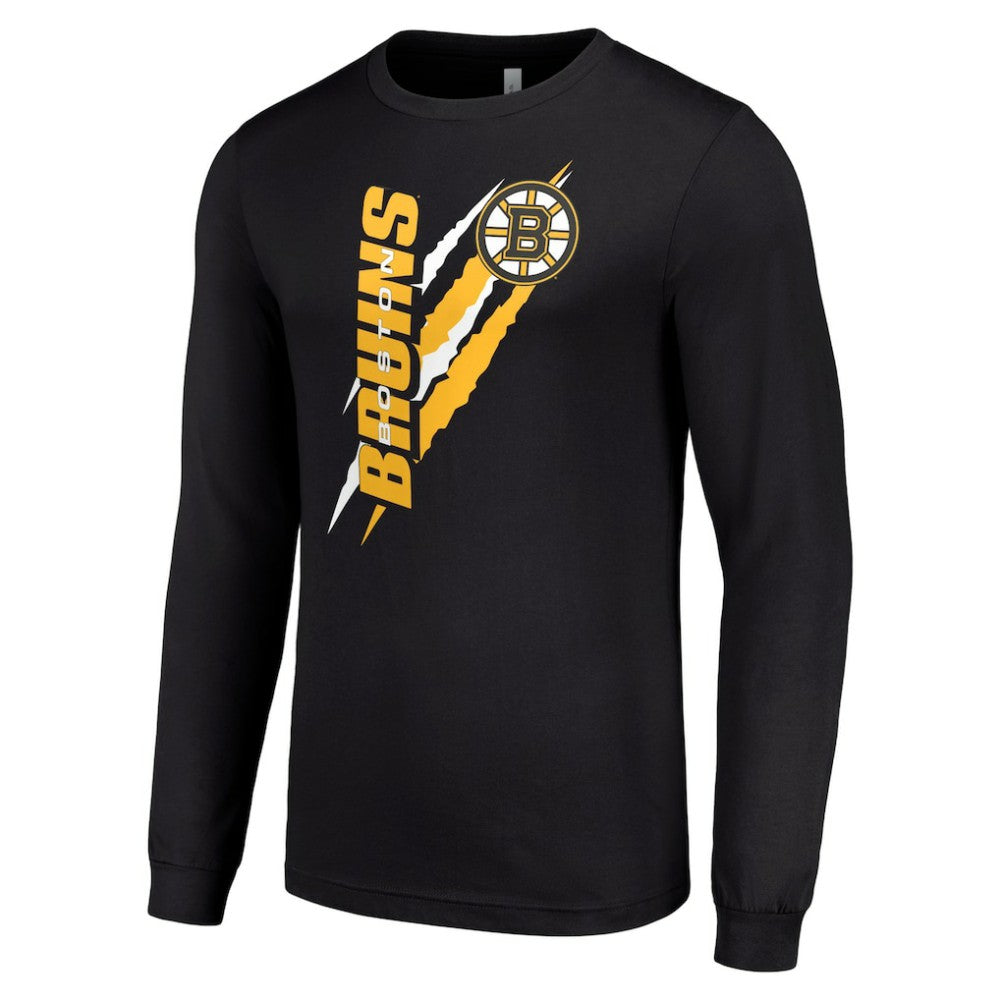 Boston Bruins Starter Color Scratch Long-Sleeve T-Shirt - Black - NHL 201074675