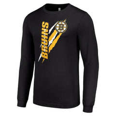 Boston Bruins Starter Color Scratch Long-Sleeve T-Shirt - Black - NHL 201074675