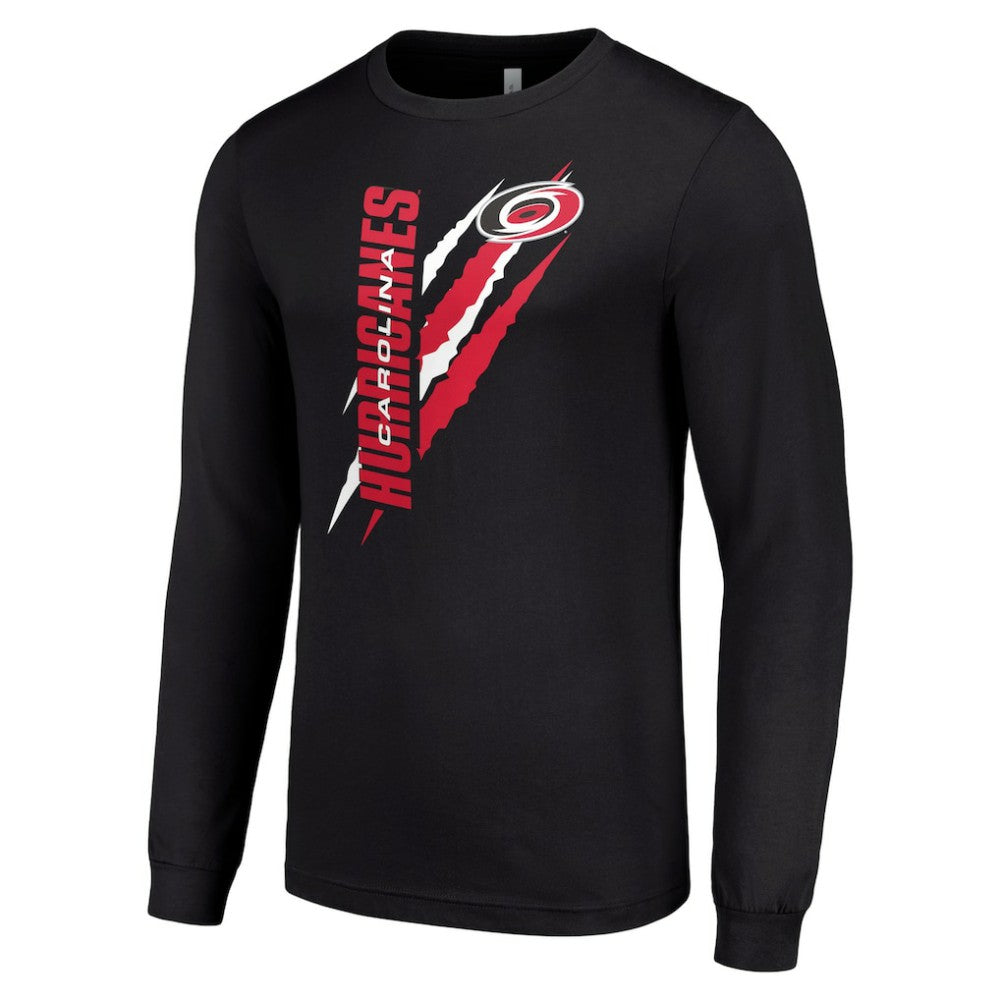 Carolina Hurricanes Starter Color Scratch Long-Sleeve T-Shirt - Black - NHL 201074677