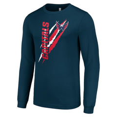 Washington Capitals Starter Color Scratch Long-Sleeve T-Shirt - Navy - NHL 201074679