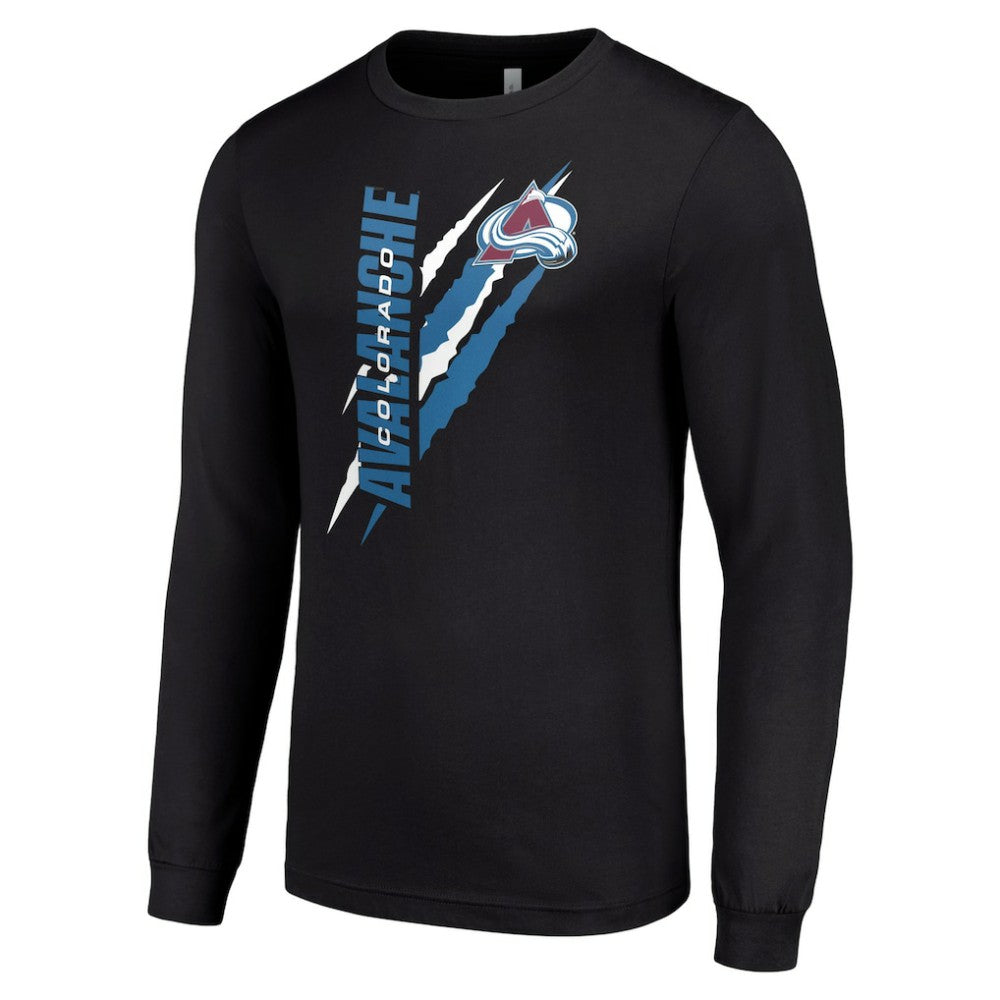 Colorado Avalanche Starter Color Scratch Long-Sleeve T-Shirt - Black - NHL 201074680