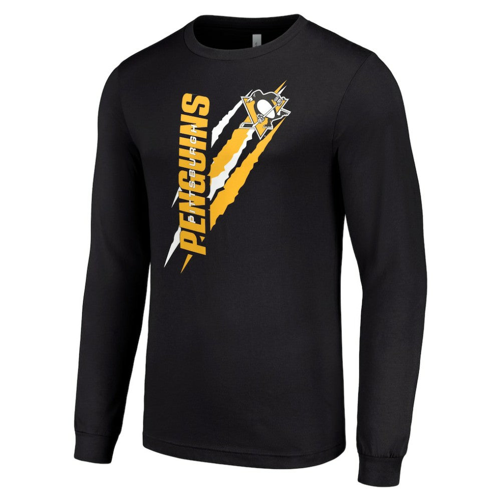 Pittsburgh Penguins Starter Color Scratch Long-Sleeve T-Shirt - Black - NHL 201074682