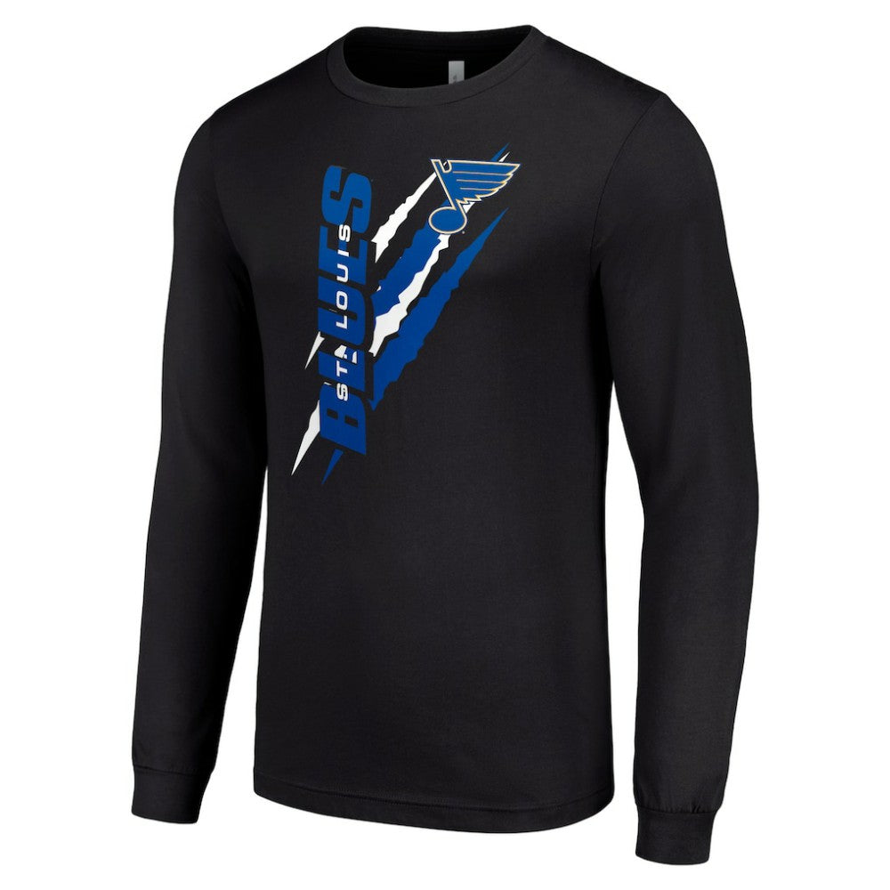 St. Louis Blues Starter Color Scratch Long-Sleeve T-Shirt - Black - NHL 201074686