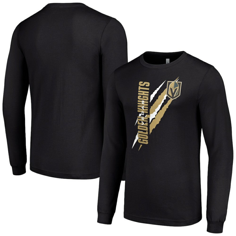 Vegas Golden Knights Starter Color Scratch Long-Sleeve T-Shirt - Black - NHL 201074690