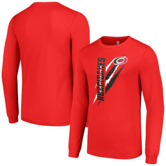 Carolina Hurricanes Starter Color Scratch Long-Sleeve T-Shirt - Red - NHL 201074691