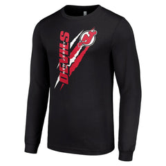 New Jersey Devils Starter Color Scratch Long-Sleeve T-Shirt - Black - NHL 201074695