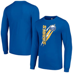 Buffalo Sabres Starter Color Scratch Long-Sleeve T-Shirt - Royal - NHL 201074698