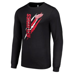 Detroit Red Wings Starter Color Scratch Long-Sleeve T-Shirt - Black - NHL 201074703
