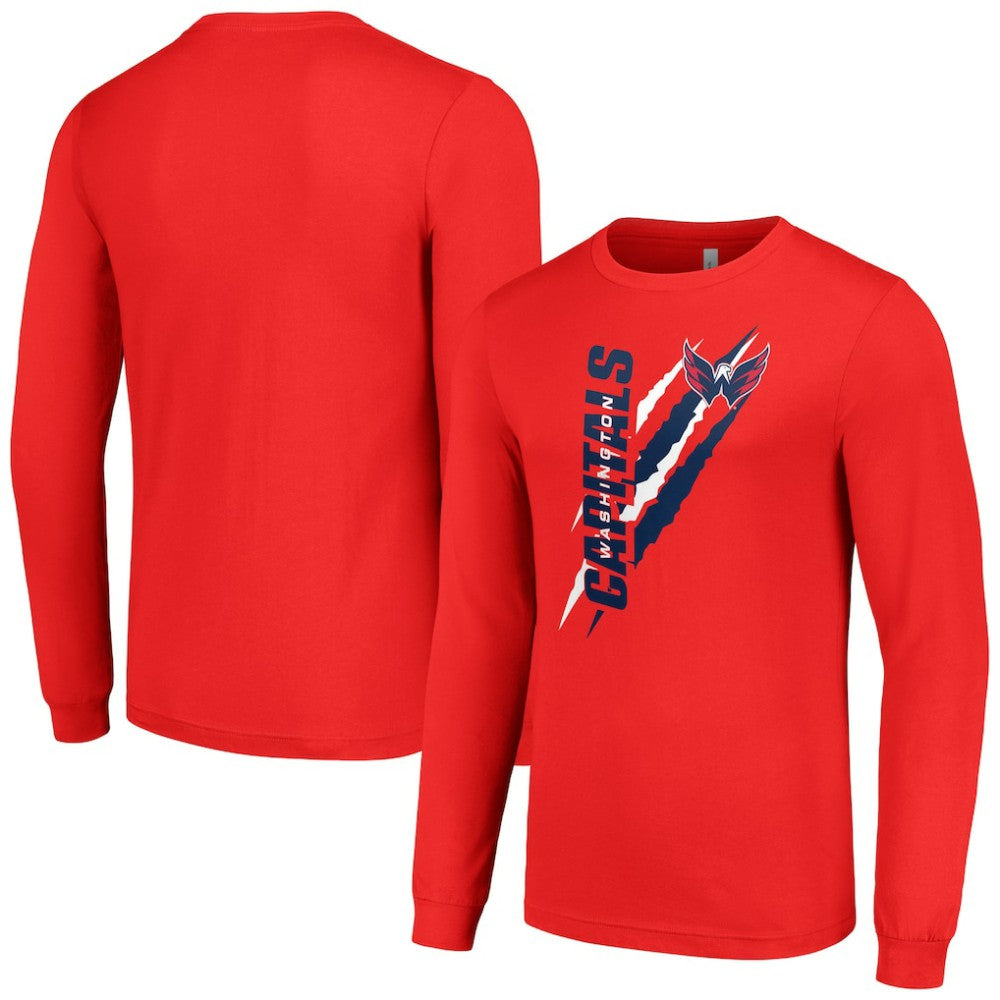 Washington Capitals Starter Color Scratch Long-Sleeve T-Shirt - Red - NHL 201074717