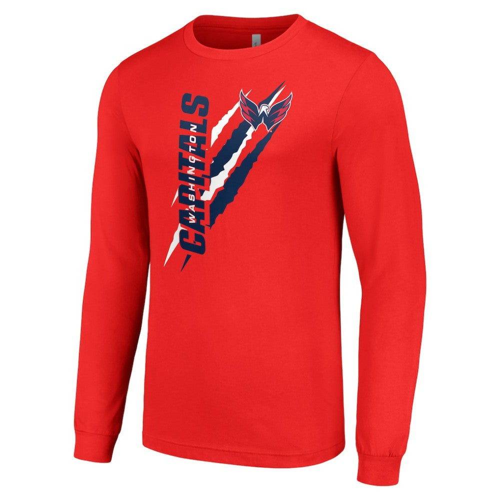 Washington Capitals Starter Color Scratch Long-Sleeve T-Shirt - Red - NHL 201074717