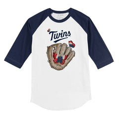 Minnesota Twins Tiny Turnip Youth Butterfly Glove 3/4-Sleeve Raglan T-Shirt - White/Navy - MLB Sale