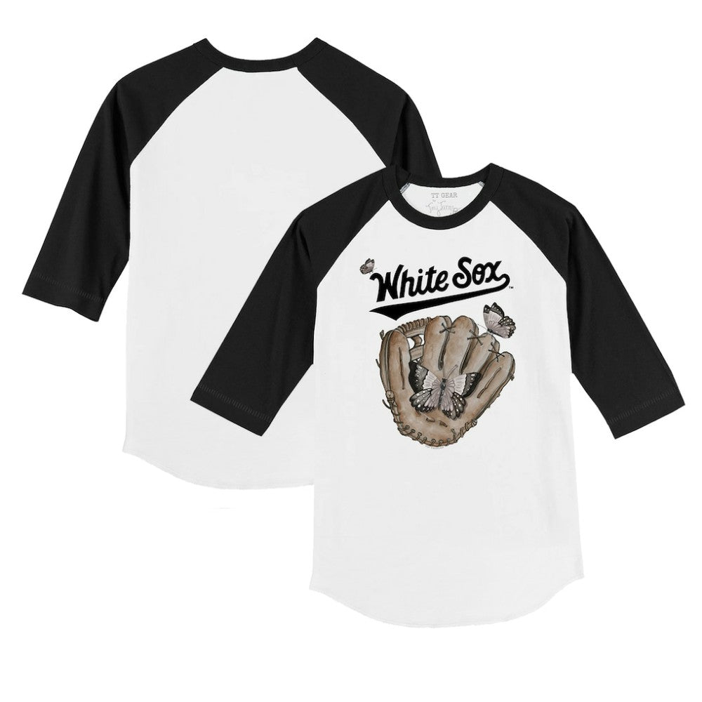 Chicago White Sox Tiny Turnip Youth Butterfly Glove 3/4-Sleeve Raglan T-Shirt - White/Black - MLB on Sale