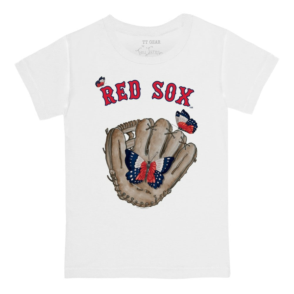 Boston Red Sox Tiny Turnip Youth Butterfly Glove T-Shirt - White - MLB Sale