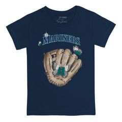 Seattle Mariners Tiny Turnip Youth Butterfly Glove T-Shirt - Navy - MLB Sale