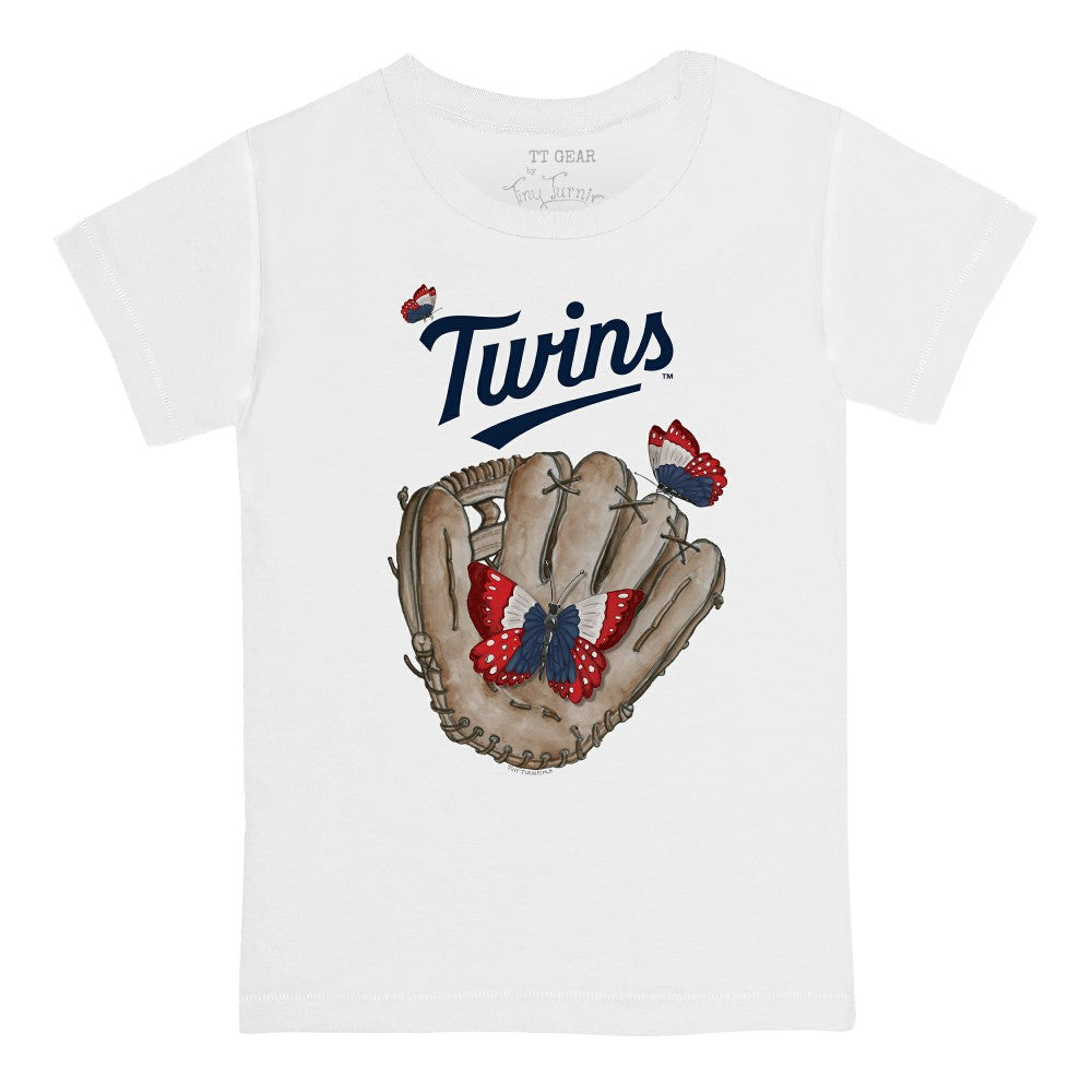 Minnesota Twins Tiny Turnip Youth Butterfly Glove T-Shirt - White - MLB Lifestyle