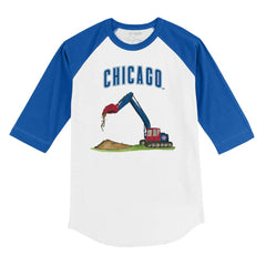 Chicago Cubs Tiny Turnip Youth Excavator 3/4-Sleeve Raglan T-Shirt - White/Royal - MLB Online