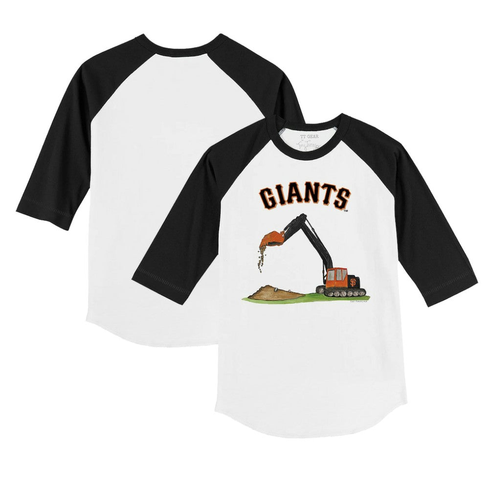 San Francisco Giants Tiny Turnip Youth Excavator 3/4-Sleeve Raglan T-Shirt - White/Black - MLB Lifestyle