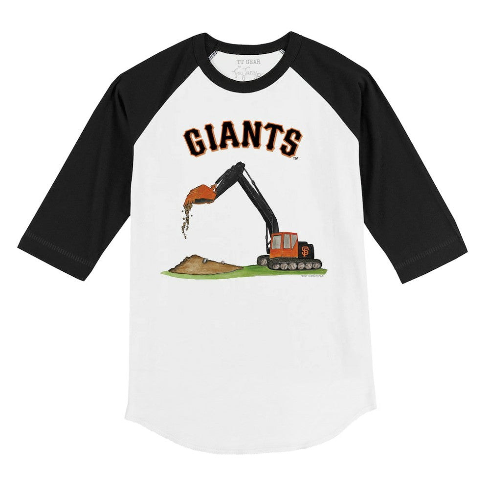 San Francisco Giants Tiny Turnip Youth Excavator 3/4-Sleeve Raglan T-Shirt - White/Black - MLB Lifestyle