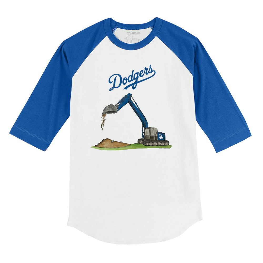 Los Angeles Dodgers Tiny Turnip Youth Excavator 3/4-Sleeve Raglan T-Shirt - White/Royal - MLB Online