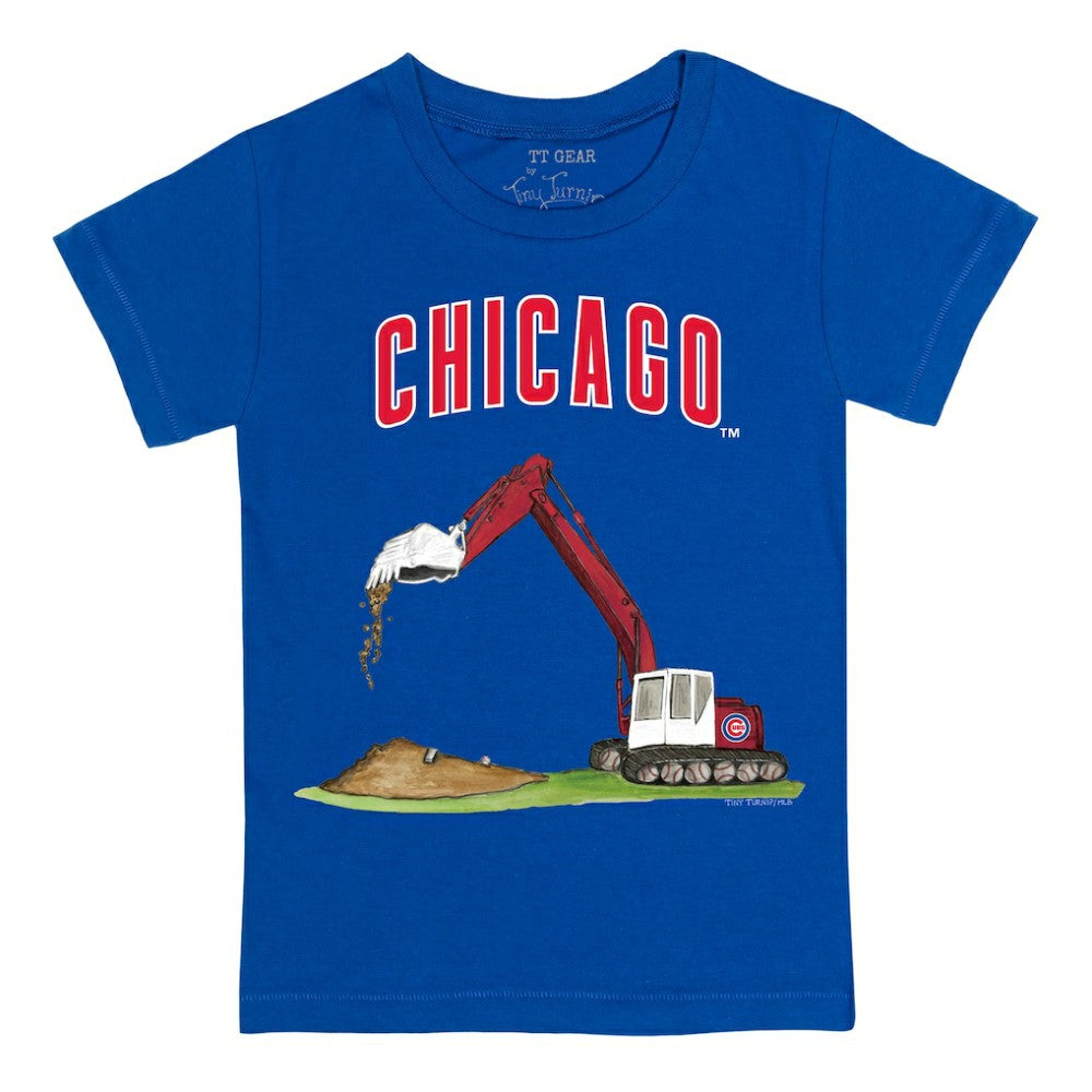 Chicago Cubs Tiny Turnip Youth Excavator T-Shirt - Royal - MLB on Sale