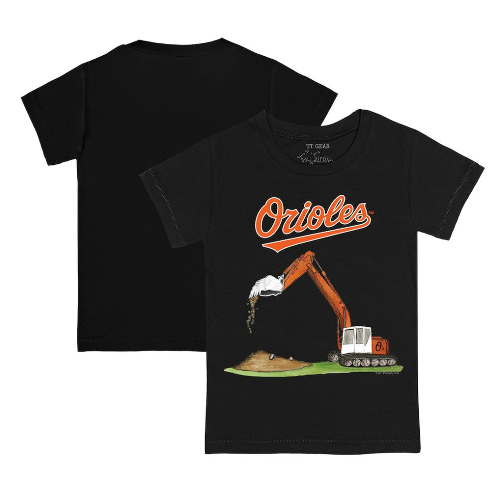Baltimore Orioles Tiny Turnip Youth Excavator T-Shirt - Black - MLB Sale