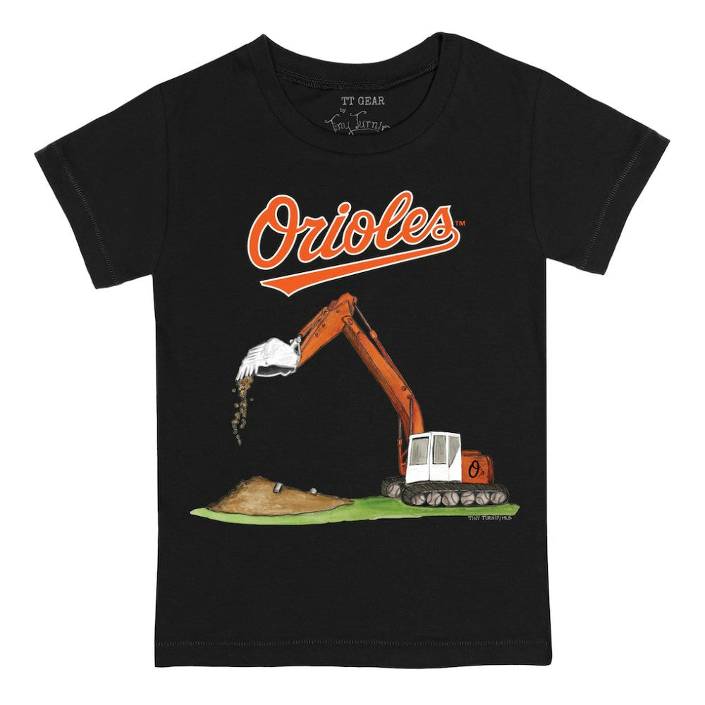 Baltimore Orioles Tiny Turnip Youth Excavator T-Shirt - Black - MLB Sale
