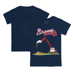 Atlanta Braves Tiny Turnip Youth Excavator T-Shirt - Navy - MLB Discount