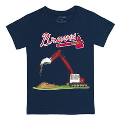Atlanta Braves Tiny Turnip Youth Excavator T-Shirt - Navy - MLB Discount