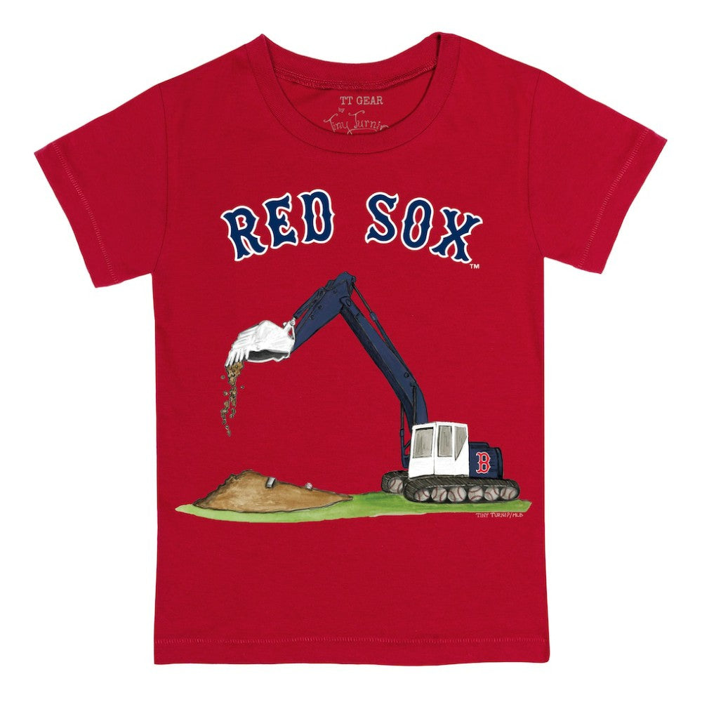 Boston Red Sox Tiny Turnip Youth Excavator T-Shirt - Red - MLB Lifestyle